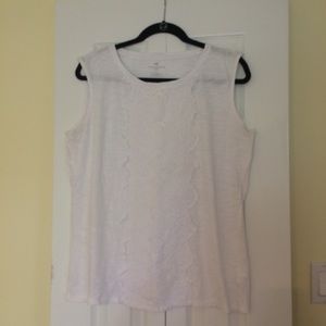 Talbots White Eyelet Tank 1X